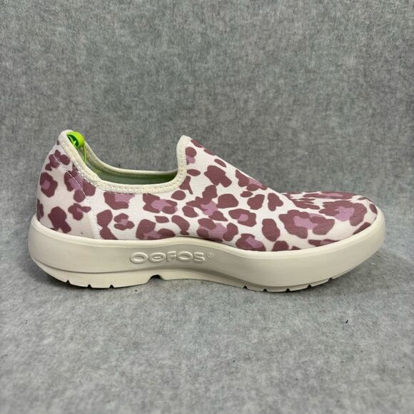 Oofos Oomg Eezee Low Womens Shoes Size 5 Pink Leopard Slip On Sneakers - used - Picture 8 of 13